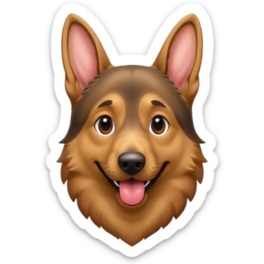 cartoon style dark German Shepherd dog with its long tongue hanging out  sticker