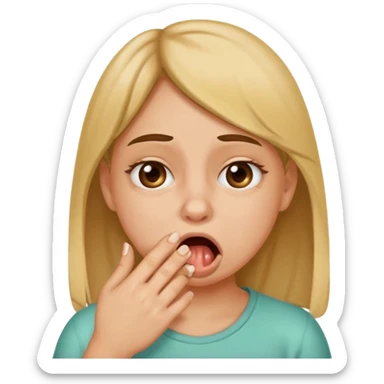 a girl taking a really bad smelly poop sticker