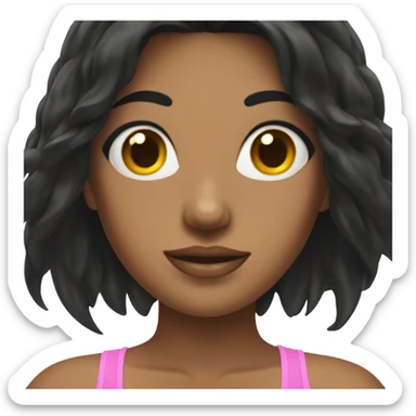 Women with black hair in a bathing suit sticker