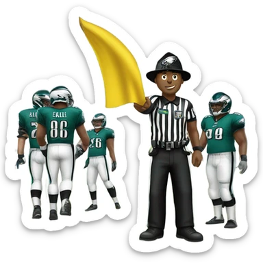 Referee throwing a flag against the eagles sticker
