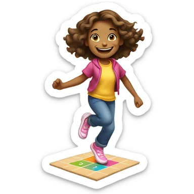 a girl playinghopscotch sticker
