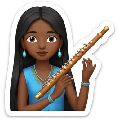 Indian Girl With Flute sticker