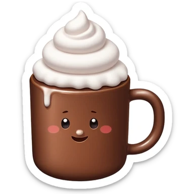 A cute Christ hot chocolate with marshmallows emoji  sticker