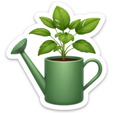 potted plant with a watering can above sticker