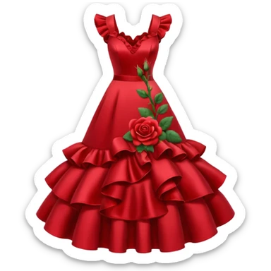 red rose dress no body sticker