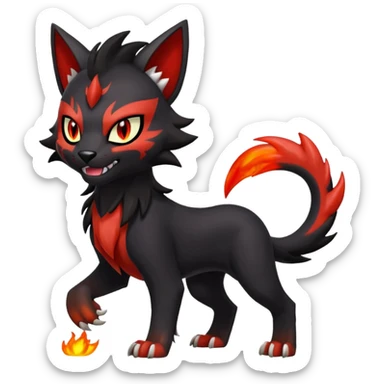 Feisty Spicy Fiery Angry Growling Sour Creamy Evil Liepard-Houndour-Sprigatito-Litten-Pokémon-fusion-creature (full body) sticker