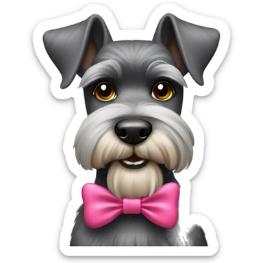 schnauzer with a bow sticker