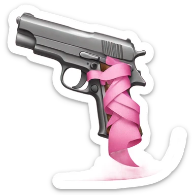pink pistol with a pink ribbon sticker
