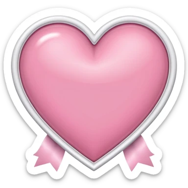 pink heart framed with white ribbon sticker