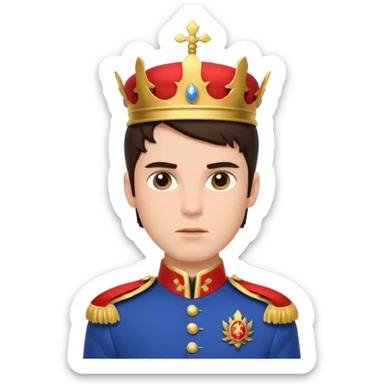 very handsome cool brunette male prince with royal uniform sticker