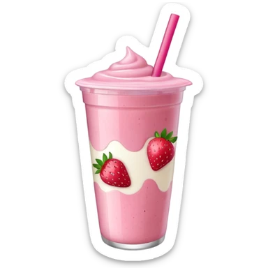 smoothie cup with strawberry and yogurt sticker