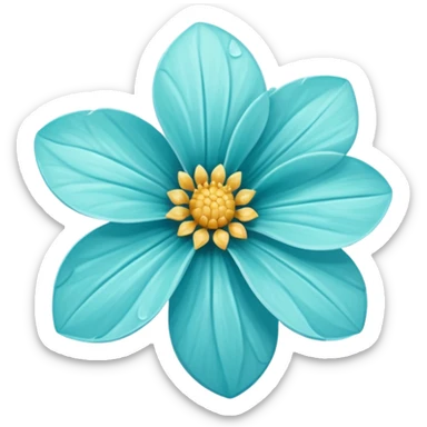 aquamarine flower sticker