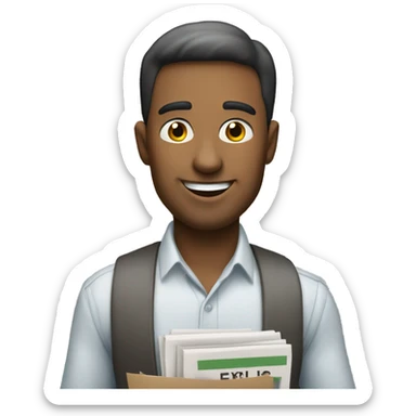 Handsome newspaper seller sticker