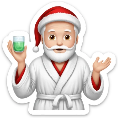 Santa having a spa day sticker