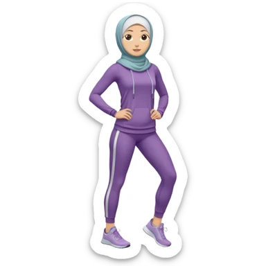 High resolution full body of a girl wearing a hijab and is a fitness trainer sticker