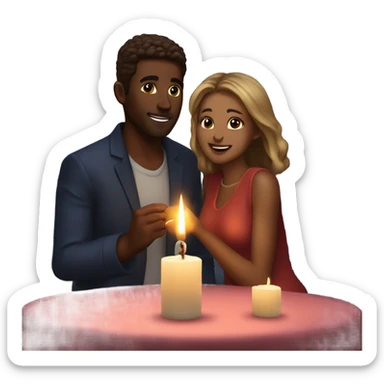 Hyper Realistic Romantic candlelit date sticker