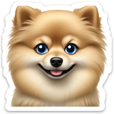 pomeranian dog black with blue eyes sticker