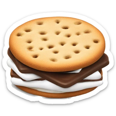 Realistic smores cookie sandwich isolated  sticker
