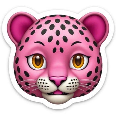 Emoji leopardo rosa cuerpo entero de lado y más realista sticker