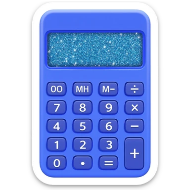 calculator cobalt glittery sparkle sticker