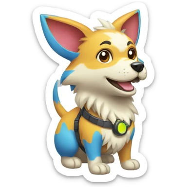 Colorful Electric Dog Pokémon sticker