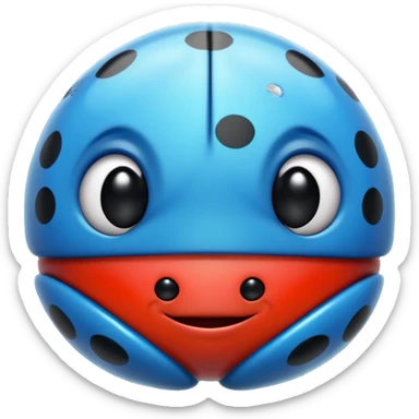 blue cute ladybug sticker