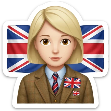 an English writer/playwriter with an UK flag in tha background sticker