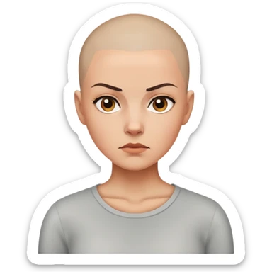 feminist woman with shaved head sticker