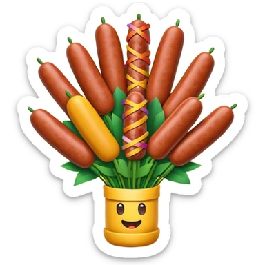 Make emoji flower bouqet from base sausage sticker