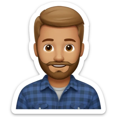 Hombre, barba,rubio oscuro, camisa franela guapo sticker