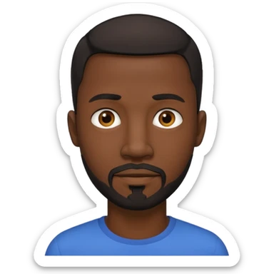 Tall slim African man with short hair and goatee beard sticker