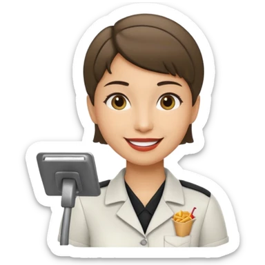 fast food restaurant cashier sticker