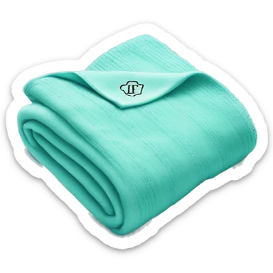 Realistic tiffany blue blanket with Tiffany co logo sticker