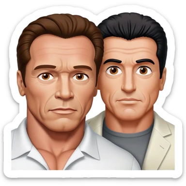 Arnold Schwarzenegger and Sylvester Stallone sticker