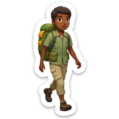 An Indian walking in a rainforest sticker