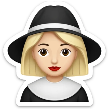 vull un perosnatge estil bimoji que sigui com una nimfa bella i fantasmal amb túniques blanques. Té la pell blanca com el guix, cabell platejat, un nas llarg, ulls negres grans i llavis carmesí. sticker