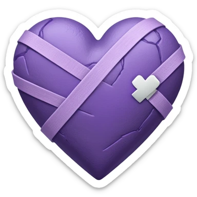 Corazón morado con vendas  sticker