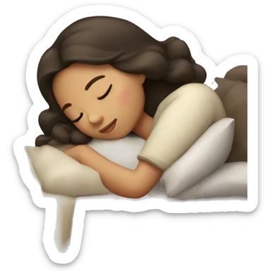 Brunette girl sleeping sticker