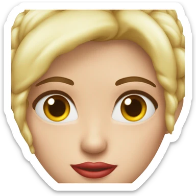 Crea a una mujer blanca de ojos rojos pelo extremadamente largo color rojo sticker