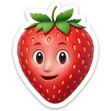 3d Full hd Pixar Style Strawberry sticker
