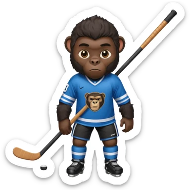 A panther with a gorilla with a hockey player sticker