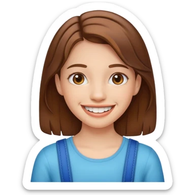 girl with braces, smiling sticker