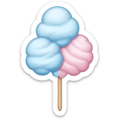 Basic cotton candy on stick with muted colors sticker