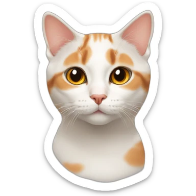 Face only no body of a White cream with large orange markings British short hair cat sticker