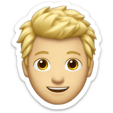 Blonde haired male Apple employee with faux hawk hair working in QA sticker