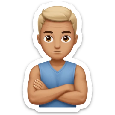mad with arms crossed sticker