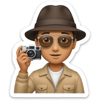 man with camera sticker