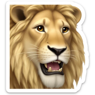 A really long fat lion from a giraffes point of view? sticker