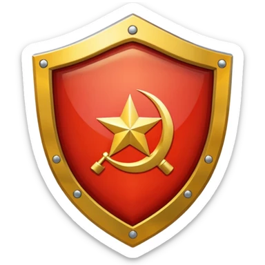 a shiny shield with the USSR flag inside sticker