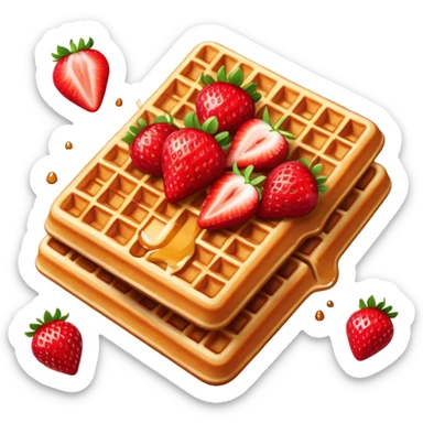Strawberries on waffles sticker